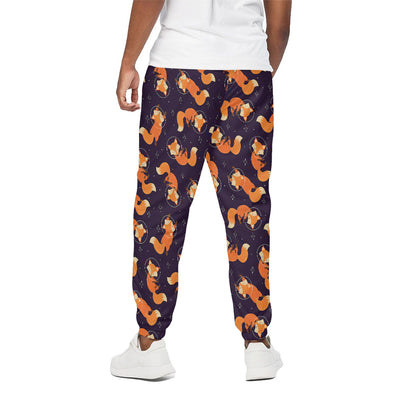 Space Fox Pattern Print Cotton Pants