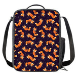 Space Fox Pattern Print Crossbody Lunch Bag