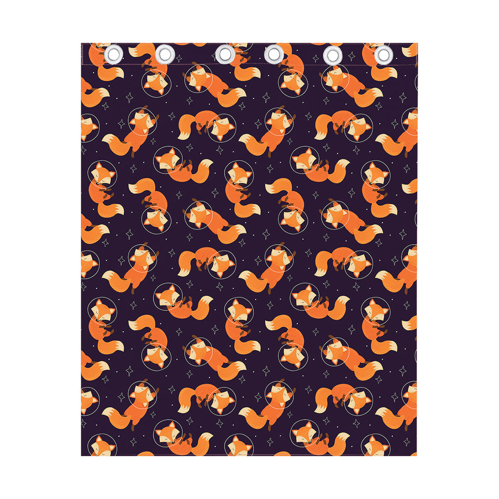 Space Fox Pattern Print Curtain