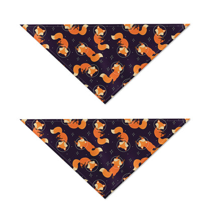 Space Fox Pattern Print Dog Bandana