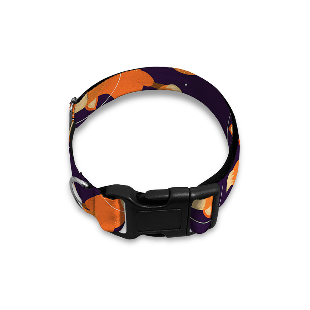 Space Fox Pattern Print Dog Collar