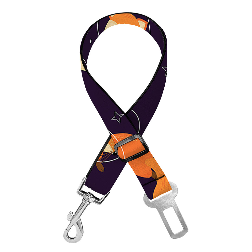 Space Fox Pattern Print Dog Seat Belt