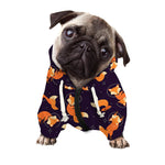 Space Fox Pattern Print Dog Zip Up Hoodie
