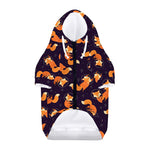 Space Fox Pattern Print Dog Zip Up Hoodie
