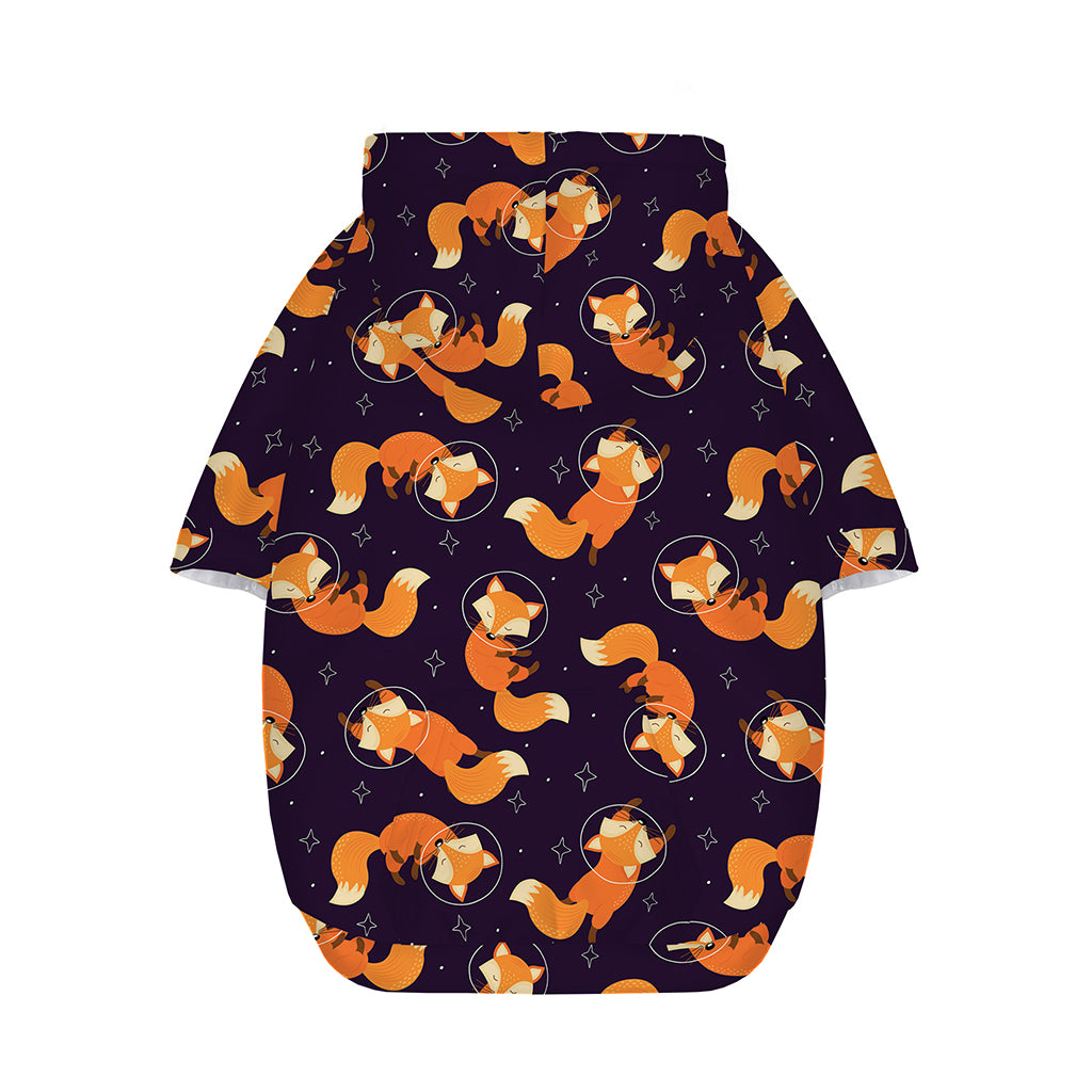 Space Fox Pattern Print Dog Zip Up Hoodie
