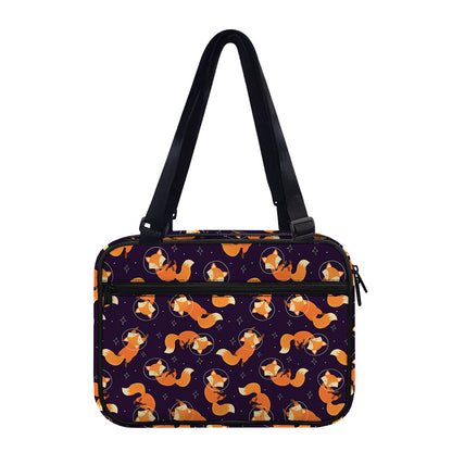 Space Fox Pattern Print Double Strap Bible Bag