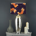 Space Fox Pattern Print Drum Lamp Shade