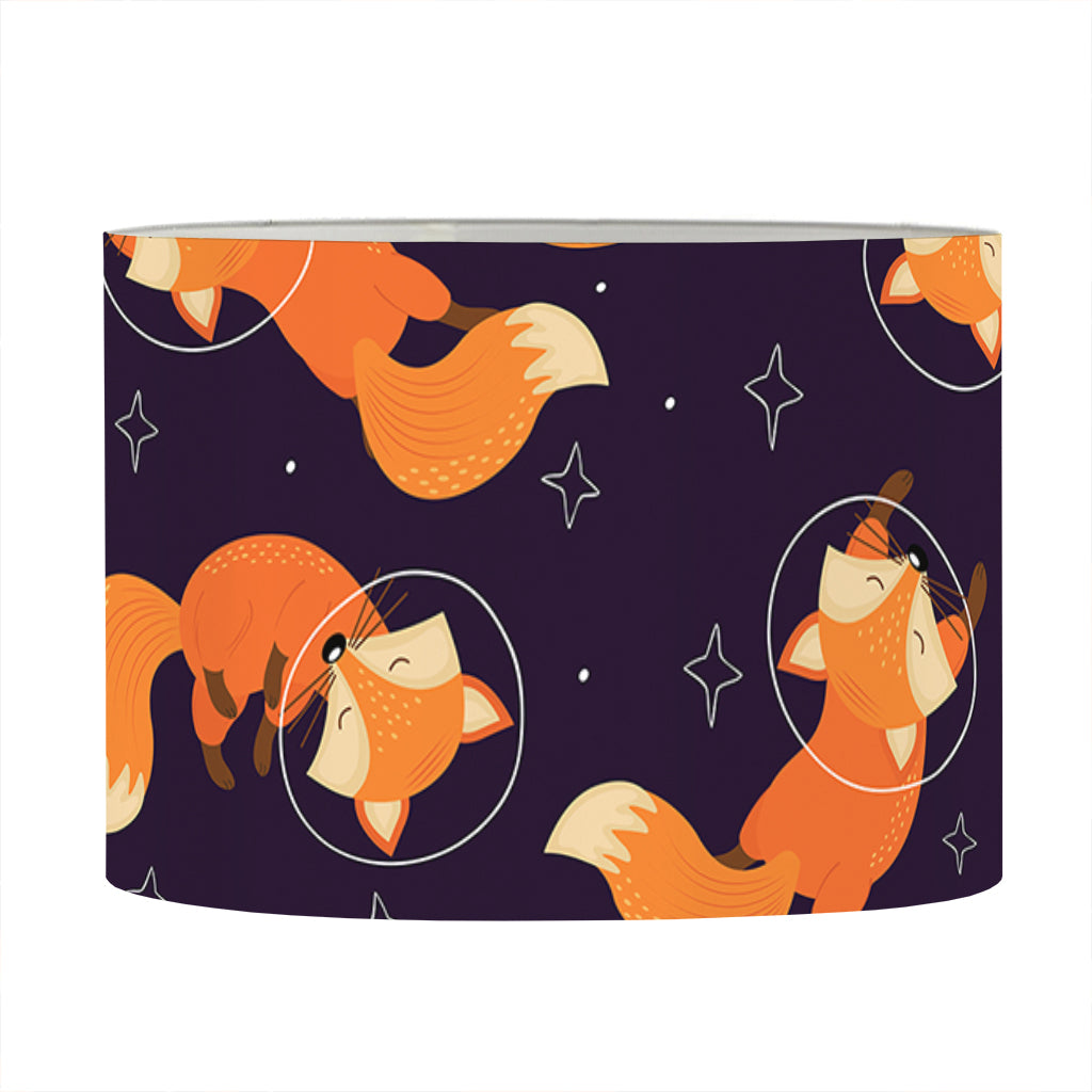 Space Fox Pattern Print Drum Lamp Shade