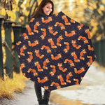 Space Fox Pattern Print Foldable Umbrella