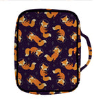 Space Fox Pattern Print Front Pocket Bible Bag