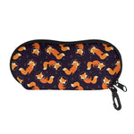 Space Fox Pattern Print Glasses Case