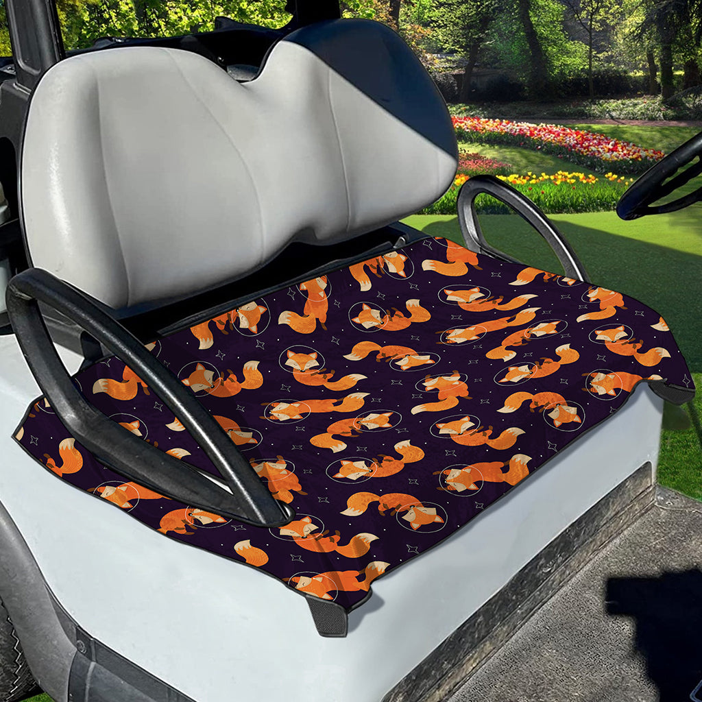 Space Fox Pattern Print Golf Cart Seat Cover