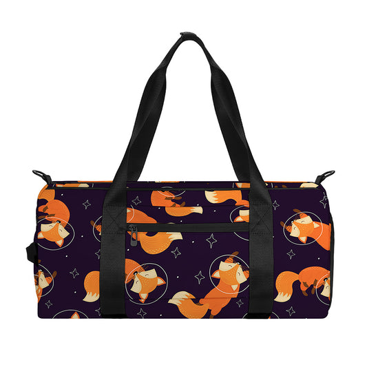 Space Fox Pattern Print Gym Bag
