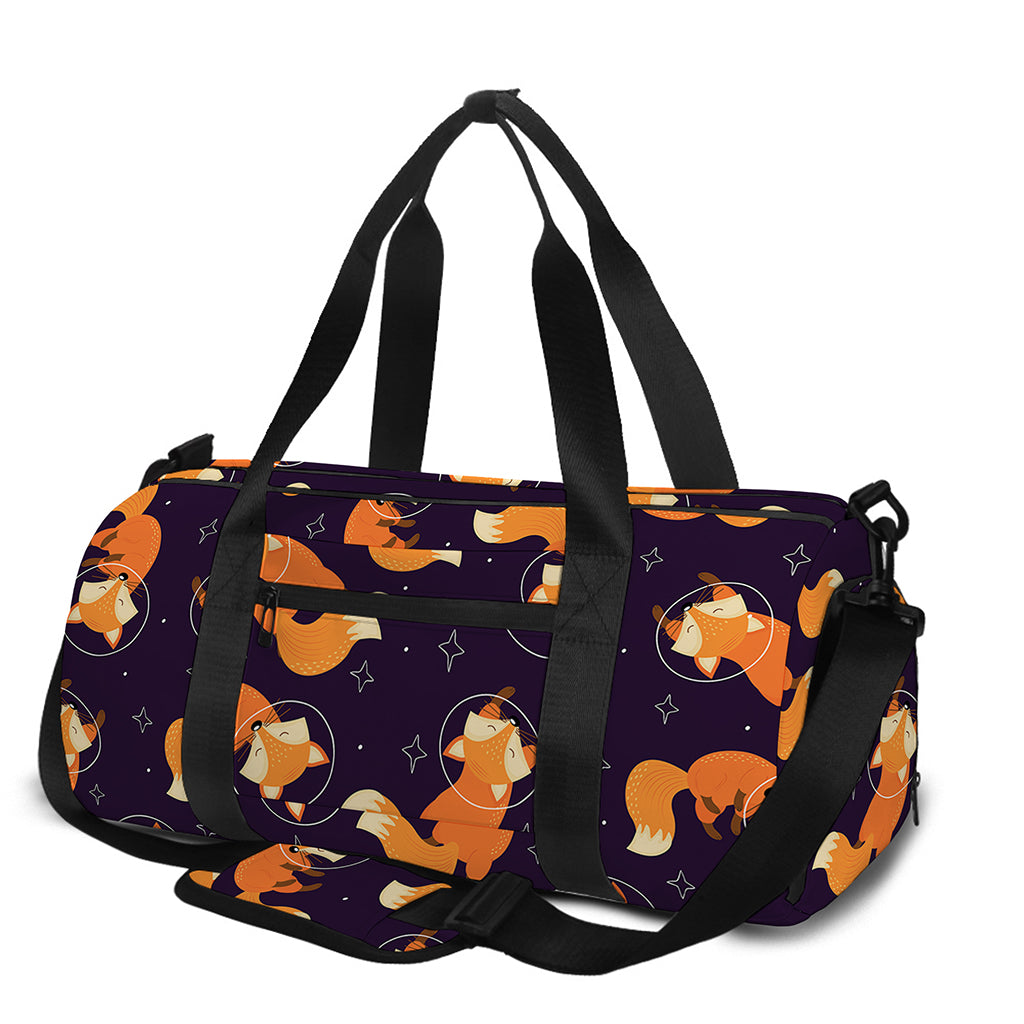 Space Fox Pattern Print Gym Bag