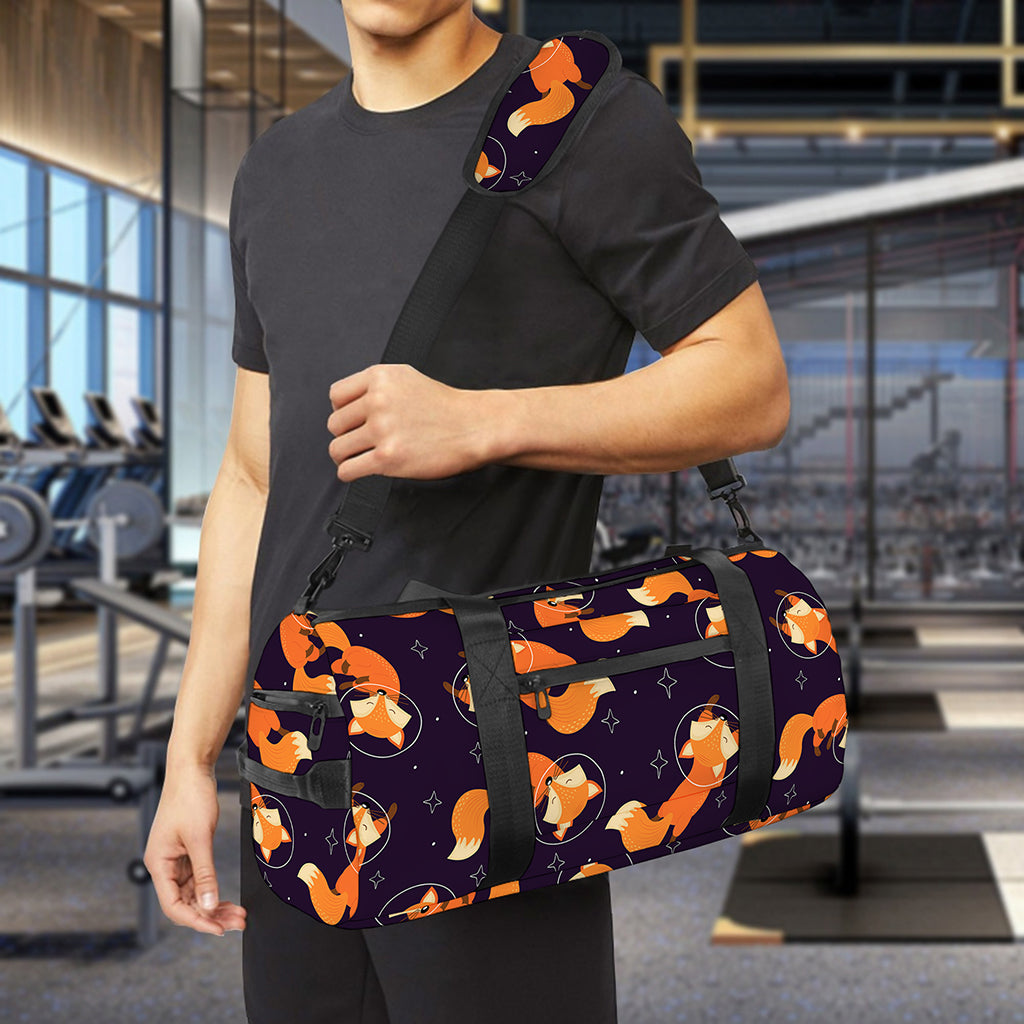 Space Fox Pattern Print Gym Bag