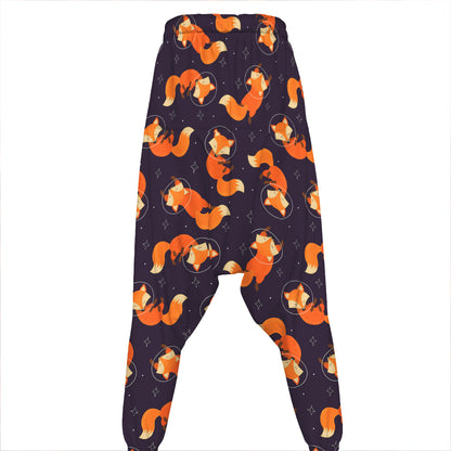 Space Fox Pattern Print Hammer Pants