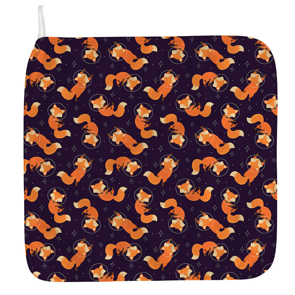 Space Fox Pattern Print Hand Towel