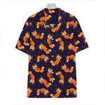 Space Fox Pattern Print Hawaiian Shirt
