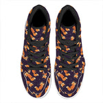 Space Fox Pattern Print High Top Leather Sneakers
