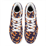 Space Fox Pattern Print High Top Leather Sneakers