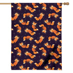 Space Fox Pattern Print House Flag