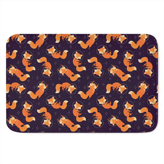Space Fox Pattern Print Indoor Door Mat
