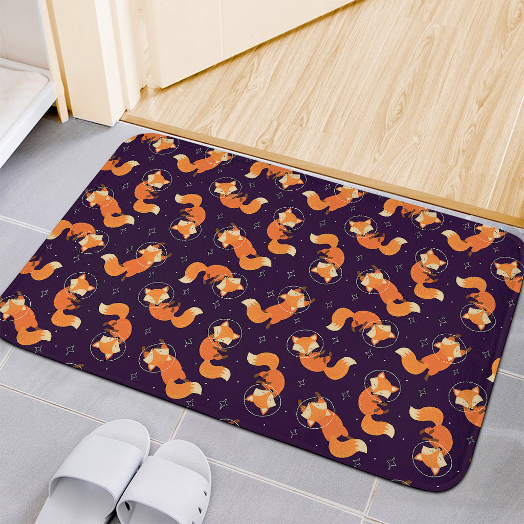 Space Fox Pattern Print Indoor Door Mat
