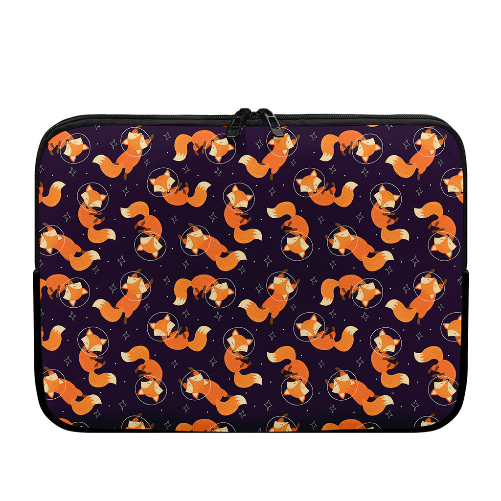 Space Fox Pattern Print Laptop Sleeve