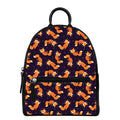 Space Fox Pattern Print Leather Backpack