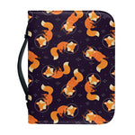 Space Fox Pattern Print Leather Bible Cover