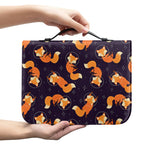 Space Fox Pattern Print Leather Bible Cover