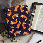 Space Fox Pattern Print Leather Bible Cover