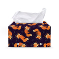 Space Fox Pattern Print Leather Tissue Box Cover