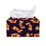 Space Fox Pattern Print Leather Tissue Box Cover