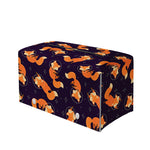 Space Fox Pattern Print Leather Tissue Box Cover