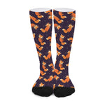 Space Fox Pattern Print Long Socks