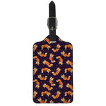 Space Fox Pattern Print Luggage Tag