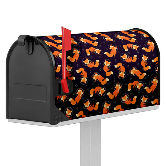 Space Fox Pattern Print Mailbox Cover