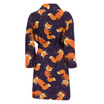 Space Fox Pattern Print Men's Bathrobe