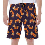 Space Fox Pattern Print Men's Beach Shorts