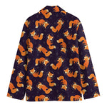 Space Fox Pattern Print Men's Blazer