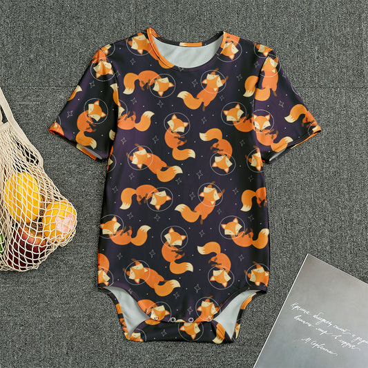 Space Fox Pattern Print Men's Bodysuit