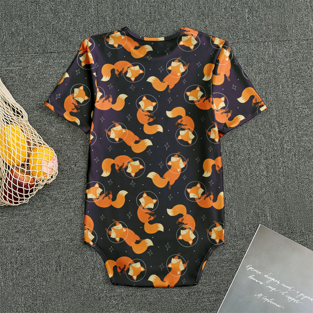 Space Fox Pattern Print Men's Bodysuit