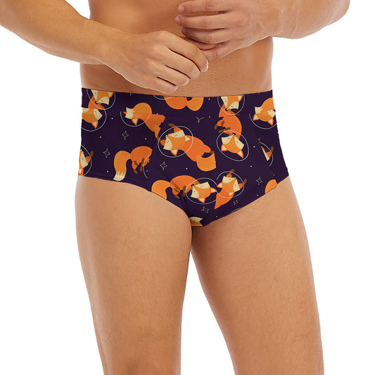 Space Fox Pattern Print Men's Briefs