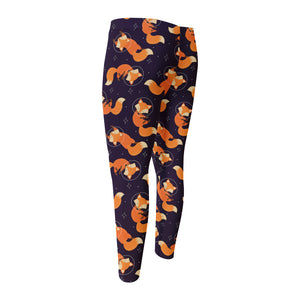 Space Fox Pattern Print Men's Compression Pants