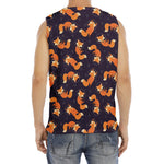 Space Fox Pattern Print Men's Fitness Tank Top