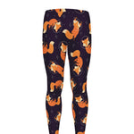 Space Fox Pattern Print Men's leggings