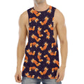 Space Fox Pattern Print Men's Muscle Tank Top