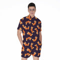Space Fox Pattern Print Men's Romper