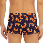 Space Fox Pattern Print Men's Short Boxer Briefs